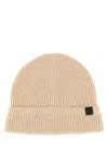 Tom Ford Cashmere Beanie Hat Turn-up Brim In Beige