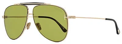 Pre-owned Tom Ford Tf1018 Brady Pilot Sunglasses 28n Gold/black 60mm Ft1018 In Green
