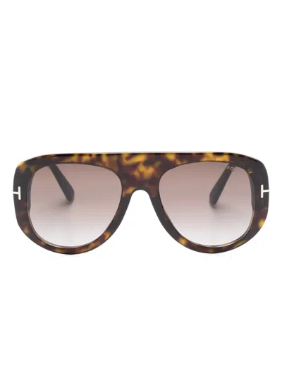 Tom Ford Cecil Tortoiseshell D-frame Sunglasses In Braun