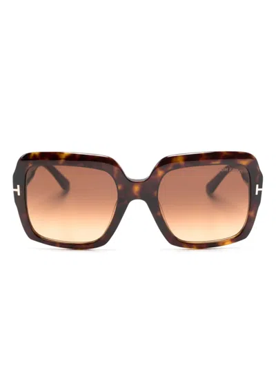 Tom Ford Woodbury Square-frame Sunglasses In Brown
