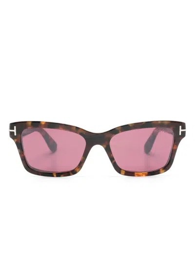 Tom Ford Mikel Square-frame Sunglasses In Brown