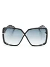 Tom Ford Yvonne Oversize-frame Sunglasses In 黑色
