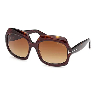 Tom Ford Tf1155 Rectangle-frame Sunglasses In Brown