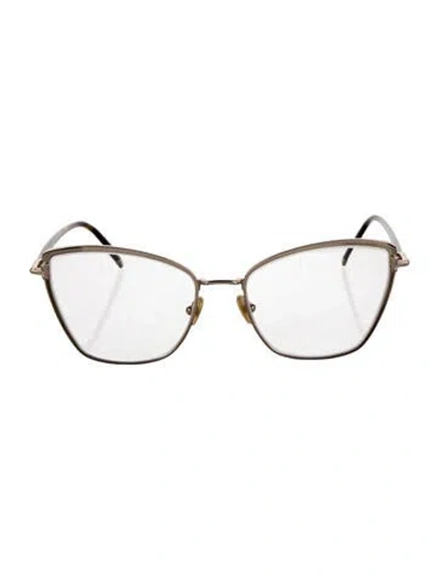 Pre-owned Tom Ford Tf5573 B Cat-eye Eyeglasses In Gold