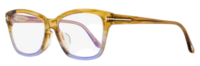Tom Ford Tf5597-f-b Blue Block Eyeglasses In Brown