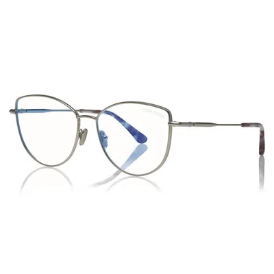 Tom Ford Tf5667-b 016 Palladium/vintage Lilac Havana 55mm In Silver