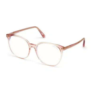 Tom Ford Tf5671-f-b072 Round Clear Demo Eyeglasses In Transparent
