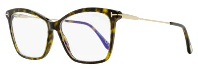 Tom Ford Tf5687-b Blue Block Eyeglasses In Brown