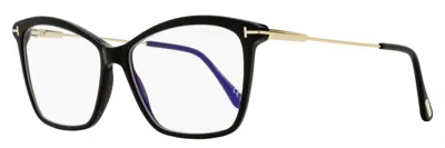 Tom Ford Tf5687-b Blue Block Optical Eyeglasses In Brown