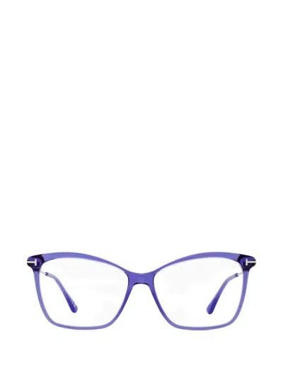 Tom Ford Tf5687-b Blue-block Glasses In Gold