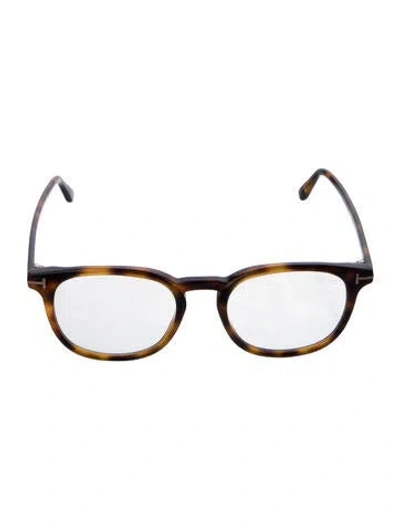Pre-owned Tom Ford Tf5819 Round Eyeglasses In Brown
