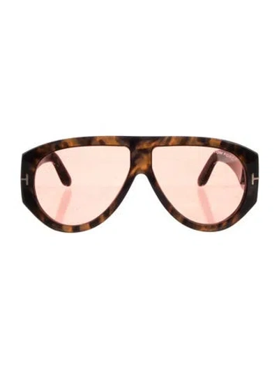 Pre-owned Tom Ford The Bronson. Aviator Sunglasses In Brown
