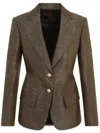 Tom Ford Metallic Silk-blend Boucle Single-breasted Jacket In Green