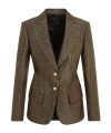 Tom Ford Metallic Silk-blend Boucle Single-breasted Jacket In Brown