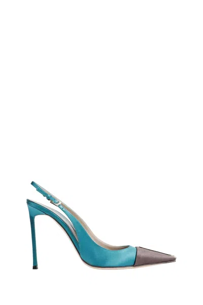Tom Ford 105 Crystal-embellished Satin Slingback Pumps In Blue