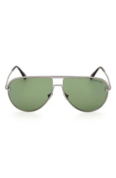 Tom Ford Theo 60mm Gradient Pilot Sunglasses In Green