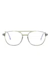 Tom Ford Thin-arms Pilot-frame Glasses In Grey