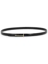 Tom Ford Slim T Leather Belt In Black