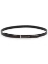Tom Ford Slim T Leather Belt In Black