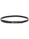 Tom Ford Slim T Leather Belt In Black