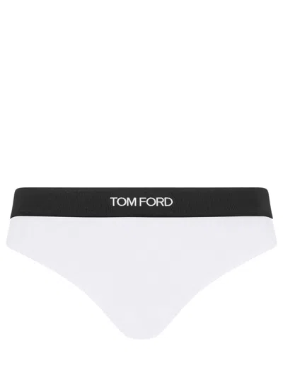 Tom Ford Thong With Logo In White