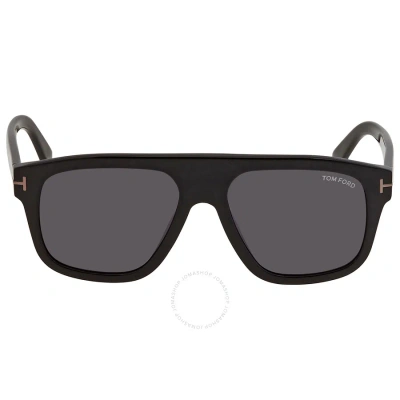 Tom Ford Thor Smoke Rectangular Men's Sunglasses Ft0777-n 01a 56 In Black