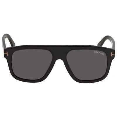 Pre-owned Tom Ford Thor Smoke Rectangular Men's Sunglasses Ft0777-n 01a 56 Ft0777-n 01a 56 In Gray