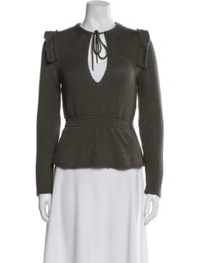 Pre-owned Tom Ford Tie Neck Sweater In Gray