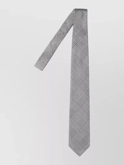 Tom Ford Tie Slim Design Geometric Pattern In Gray