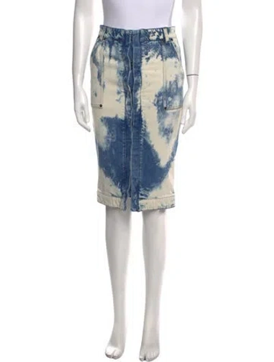 Pre-owned Tom Ford Tie-dye Print Knee-length Skirt In Blue