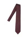 Tom Ford Burgundy Silk Tie With White Polka Dots In Brown
