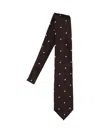 Tom Ford Slim Polka Dot Ties With Pointed Tip In Brown