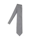 Tom Ford Adjustable Black Silk Tie With Houndstooth Pattern In Gray