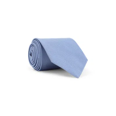 Tom Ford Silk Tie With Subtle Ribbed Texture In Blue