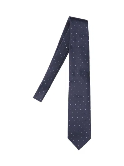 Tom Ford Polka-dot Satin Tie In Blue