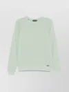 Tom Ford Timeless Crewneck Sweater With Ribbed Details In Green
