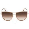 Tom Ford Tina Gradient Brown Cat Eye Ladies Sunglasses Ft0759 28f 59 In Brown / Rose