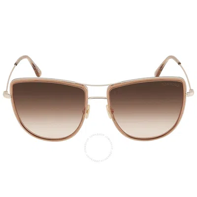 Tom Ford Tina Gradient Brown Cat Eye Ladies Sunglasses Ft0759 28f 59