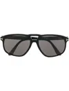 Tom Ford Tinted Double-bridge Sunglasses In Black