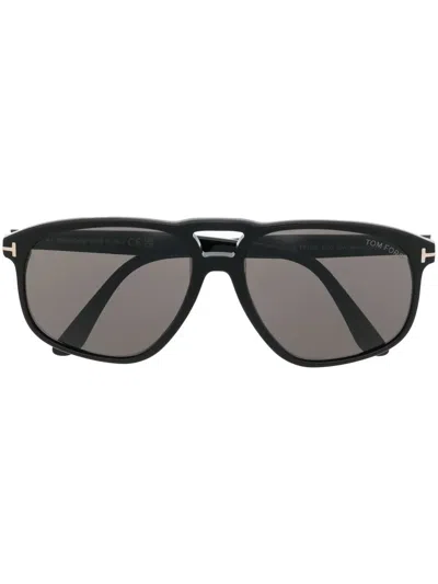 Tom Ford Tinted Double-bridge Sunglasses In Black