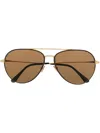 Tom Ford Tinted Round Sunglasses In Brown