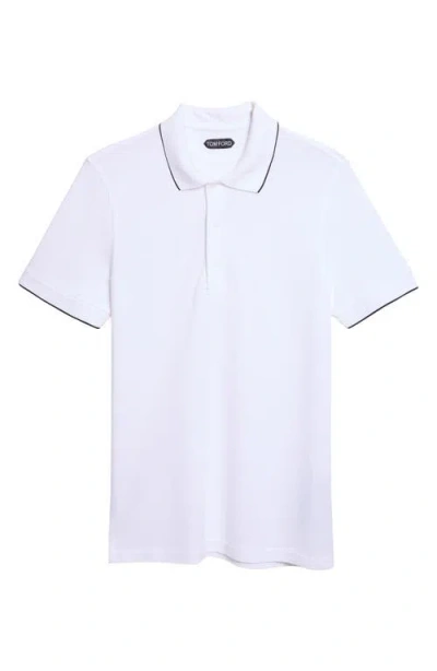 Tom Ford Piquet Cotton Polo Shirt In Animal Print