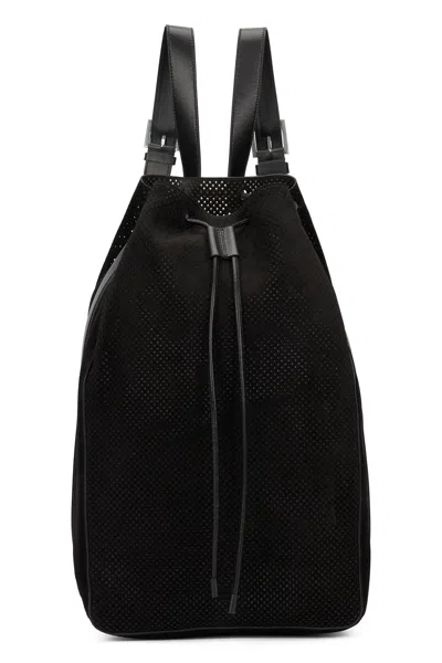 Tom Ford T-line Backpack In Perforated Suede In Black