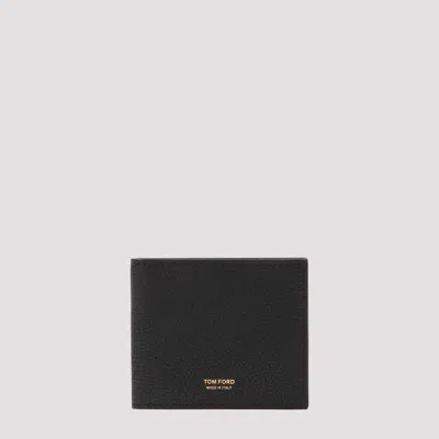 Tom Ford T-line Bifold Wallet In Calf Leather In Black