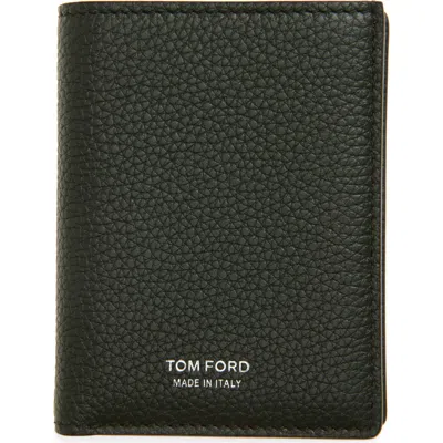 Tom Ford T-line Folding Card Holder In Green