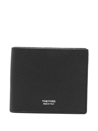Tom Ford T-line Leather Wallet In Black
