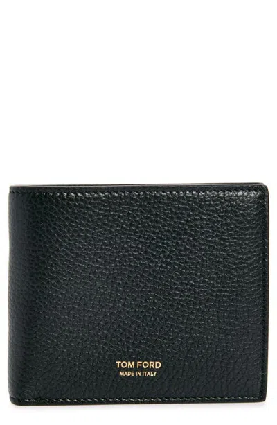 Tom Ford T-line Soft Grain Leather Bifold Wallet In Black