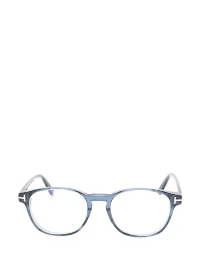 Tom Ford T-logo Glasses In Blue