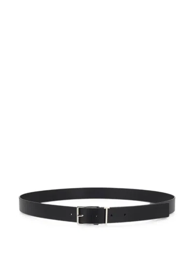 Tom Ford T Logo Leather Belt In Black