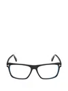 Tom Ford T-logo Rectangle-frame Glasses In Black